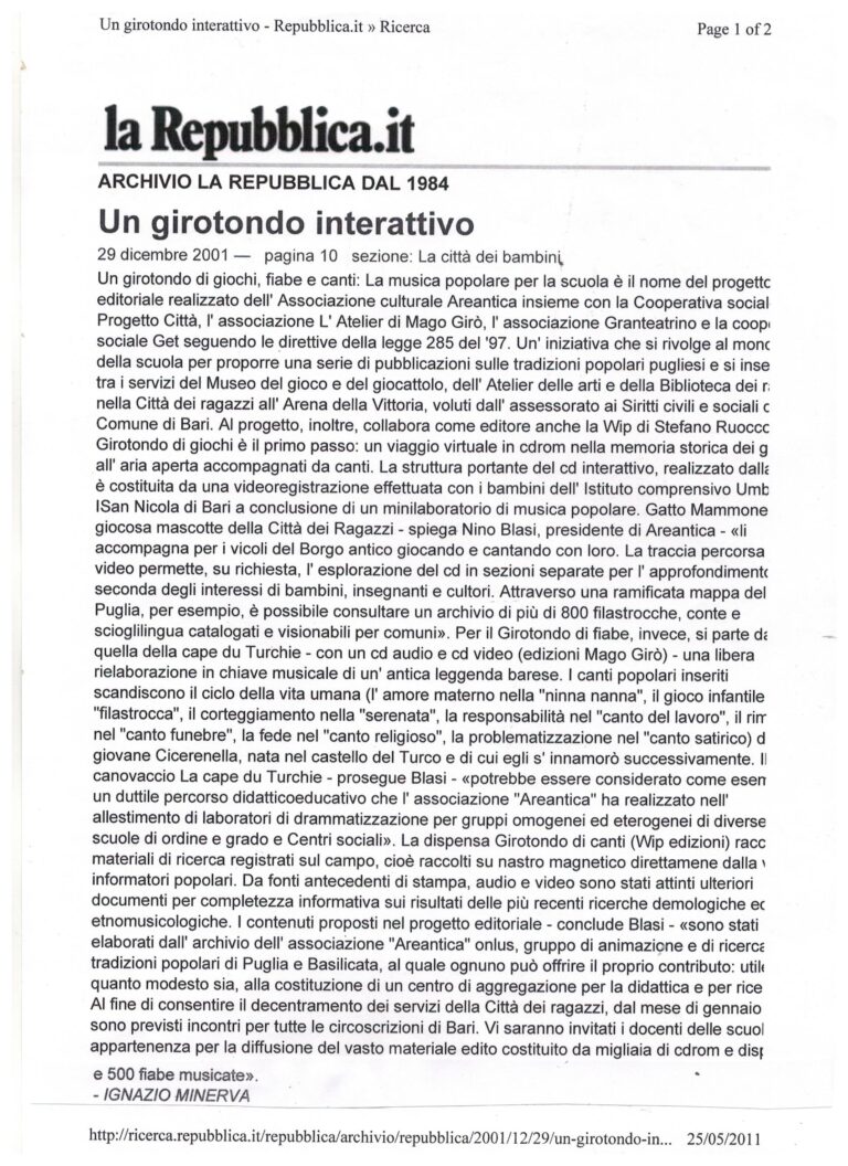 La Repubblica 29-12-2001